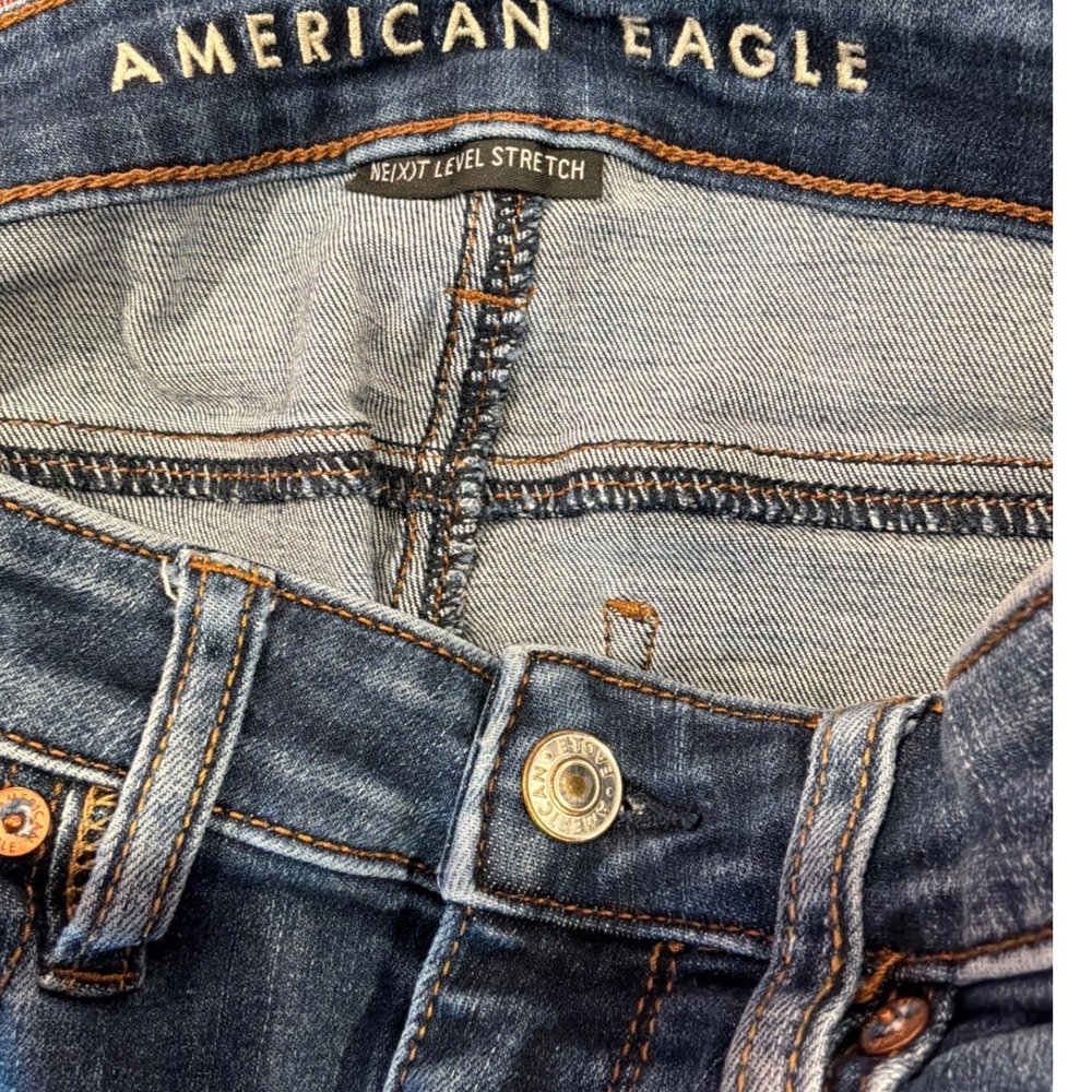 American Eagle Ne(x)t Level Stretch High Rise Skinny Distressed Jeans 6 X-Long - Picture 6 of 8